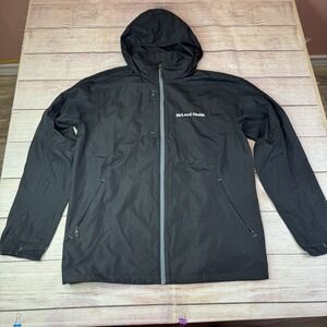 Elevate Men's Lightweight Windbreaker Jacket, XL,‎ Black Hooded Embroidered